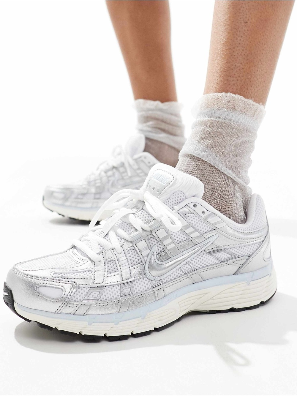 Nike p-6000 sneakers, white, grey, blue